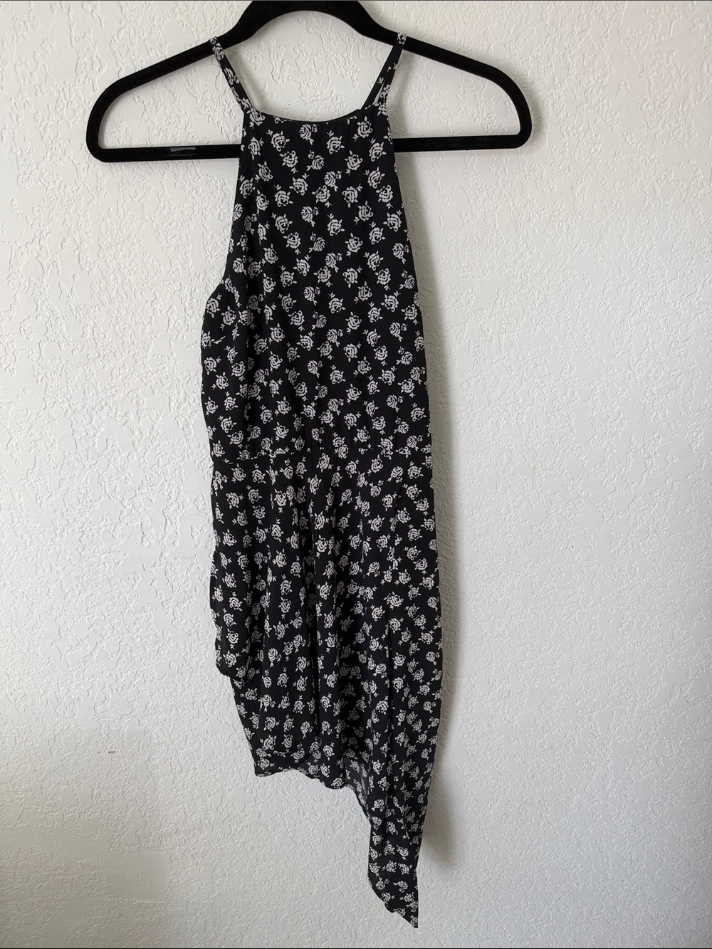 NWT Black Floral Asymmetrical Dress